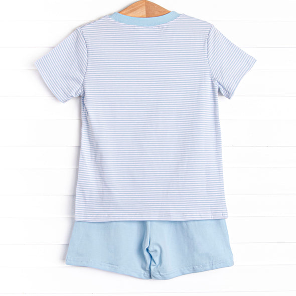 Tangy Treat Applique Short Set, Blue