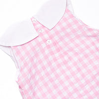 School Scholar Embroidered Dress, Pink