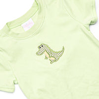 Carolina Croc Applique Short Set, Green