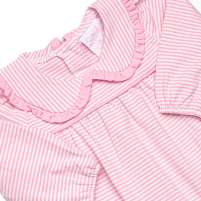 Lydia Long Sleeve Bubble, Pink Stripe