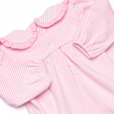 Lydia Long Sleeve Bubble, Pink Stripe