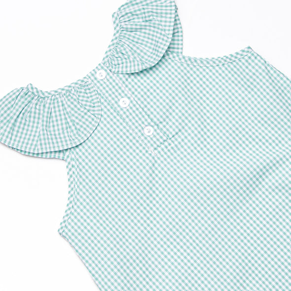 Apples to Apples Applique Ruffle Dress, Green