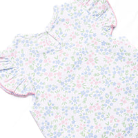 Rosette Blooms Ruffle Short Set, Blue