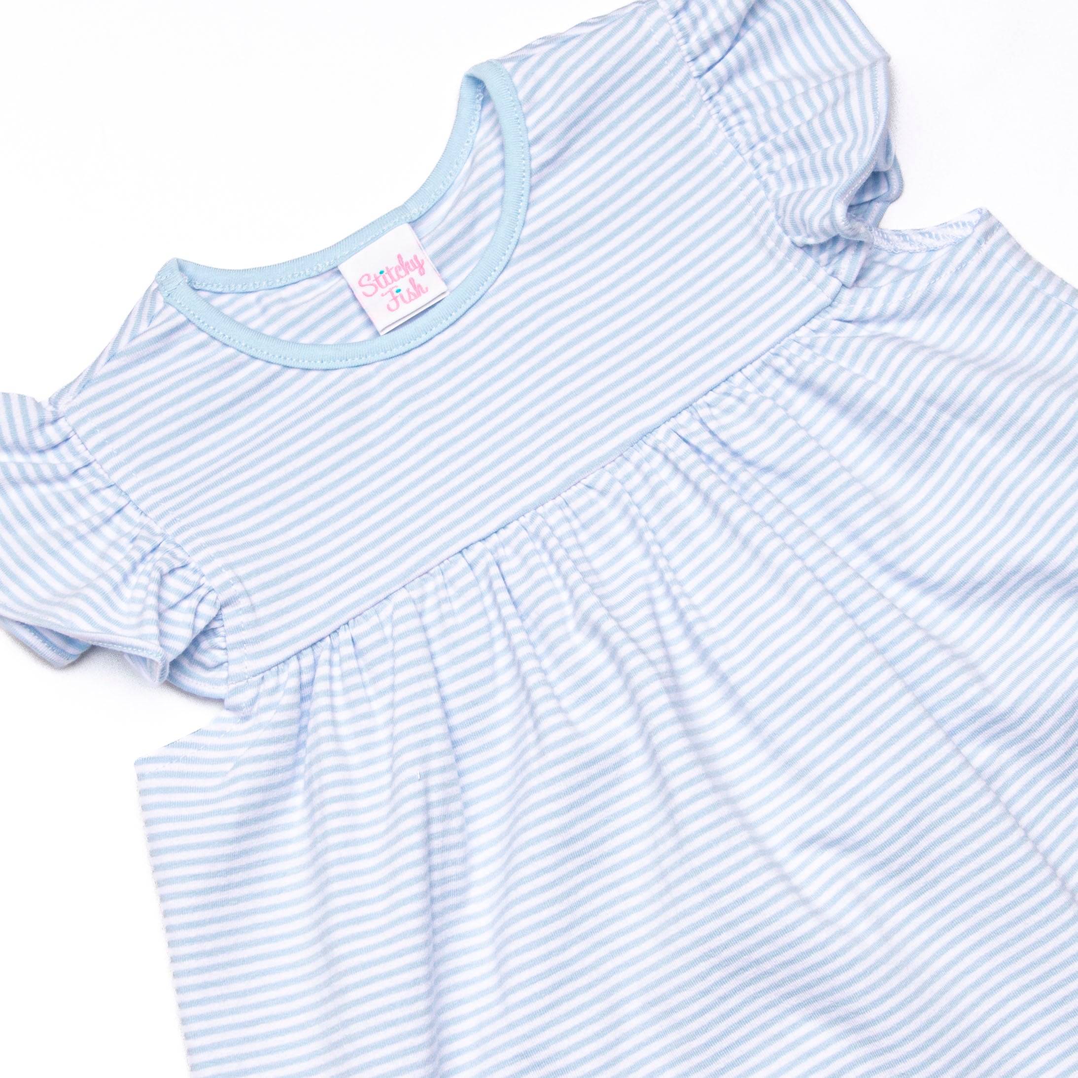 Teacher's Pet Applique Ruffle Short Set, Blue – Stitchy Fish
