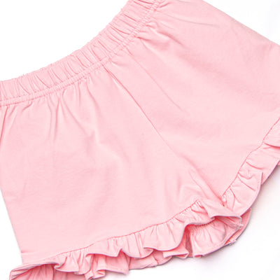 Rosette Blooms Ruffle Short Set, Blue