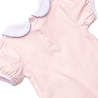 Pocket Petals Embroidered Ruffle Short Set, Pink