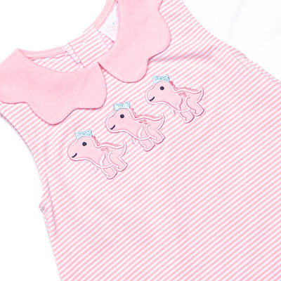 Tyrannosaurus Trio Applique Bubble, Pink