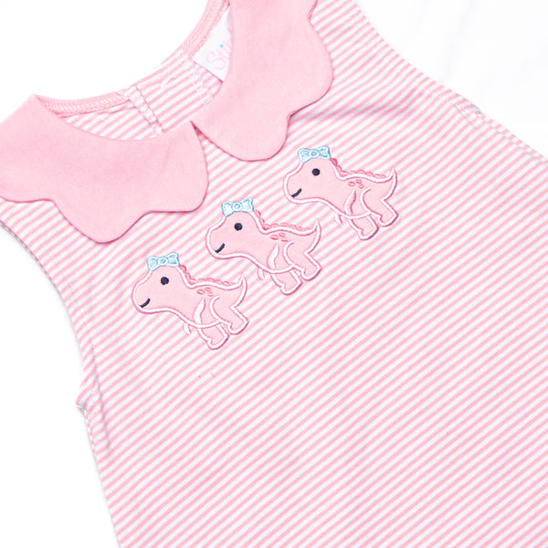 Tyrannosaurus Trio Applique Bubble, Pink
