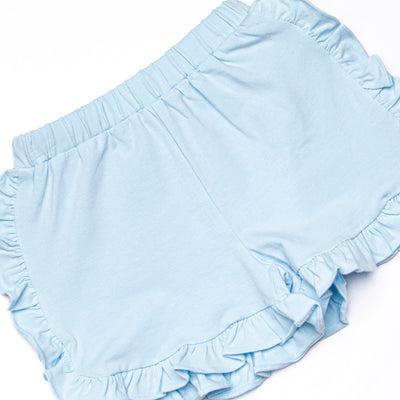 Teacher's Pet Applique Ruffle Short Set, Blue