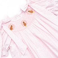 Gobble Garden Smocked Romper, Pink