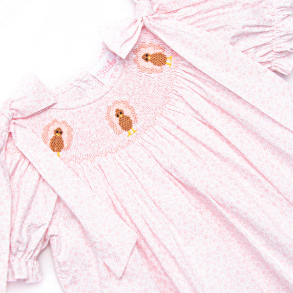 Gobble Garden Smocked Dress, Pink