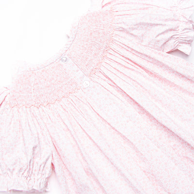 Gobble Garden Smocked Romper, Pink