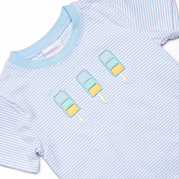 Tangy Treat Applique Short Set, Blue