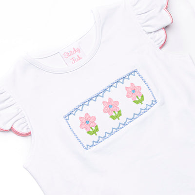 Petal Me Pretty Smocked Ruffle Short Set, Blue