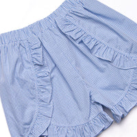 Petal Me Pretty Smocked Ruffle Short Set, Blue