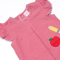 Elementary Essentials Applique Ruffle Short Set, Red