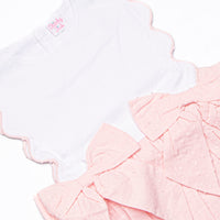 Elizabeth Side Tie Bubble, Pink Swiss Dot
