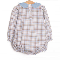 Family Favorites Collared Bubble, Blue Plaid