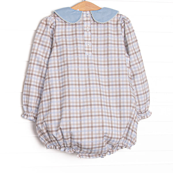 Family Favorites Collared Bubble, Blue Plaid