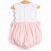 Elizabeth Side Tie Bubble, Pink Swiss Dot