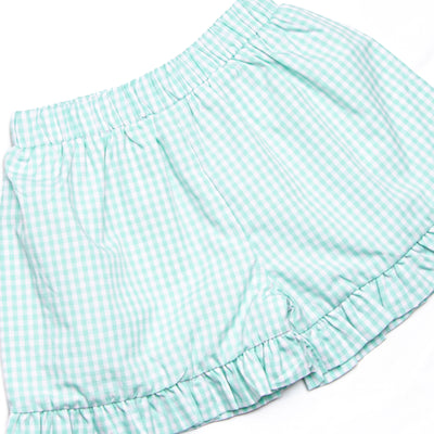 Dinosaur Days Smocked Ruffle Short Set, Mint