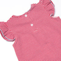Elementary Essentials Applique Ruffle Short Set, Red