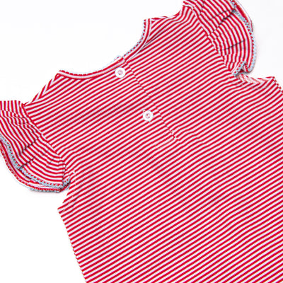 Elementary Essentials Applique Ruffle Short Set, Red