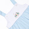 Cattails and Cranes Embroidered Bubble, Blue