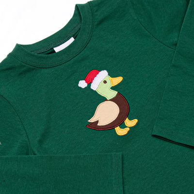 Merry Mallard Applique Pant Set, Green