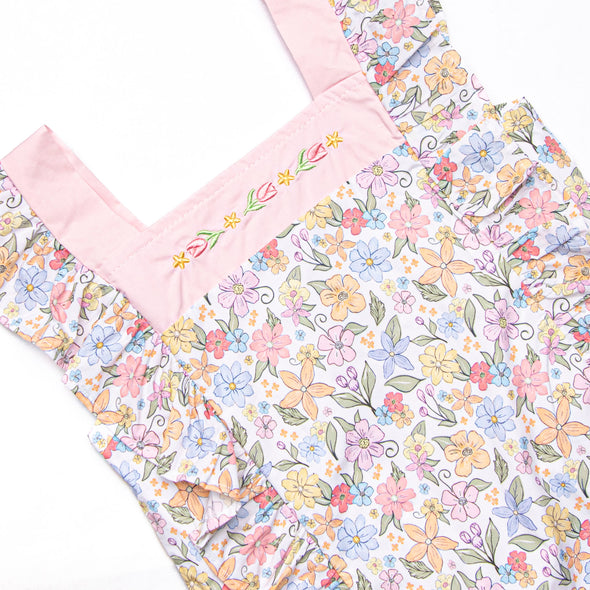Abundant Blooms Embroidered Bubble, Pink
