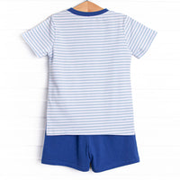 Evan Short Set, Royal and Light Blue Stripe