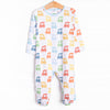 Colorful Caboose Romper, Blue