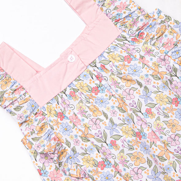 Abundant Blooms Embroidered Dress, Pink