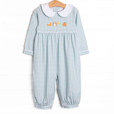 Thanksgiving Favorites Embroidered Romper, Green