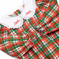 Merry Berry Bows Embroidered Bubble, Red