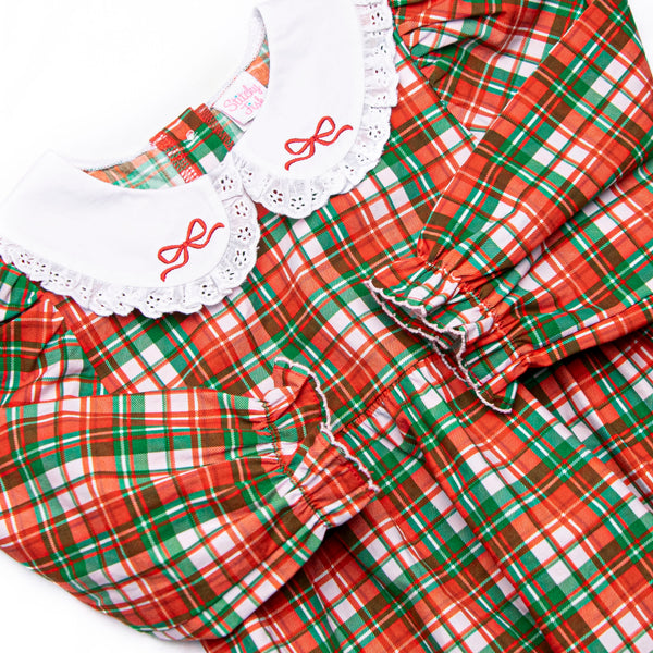 Merry Berry Bows Embroidered Bubble, Red
