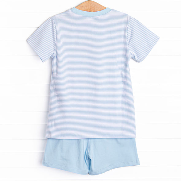 Marlin Marina Applique Short Set, Blue