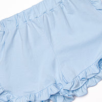 Safari Summer Ruffle Short Set, Blue