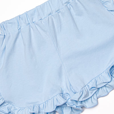 Safari Summer Ruffle Short Set, Blue