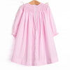 Frosted Up Florals Smocked Bishop Dress, Pink
