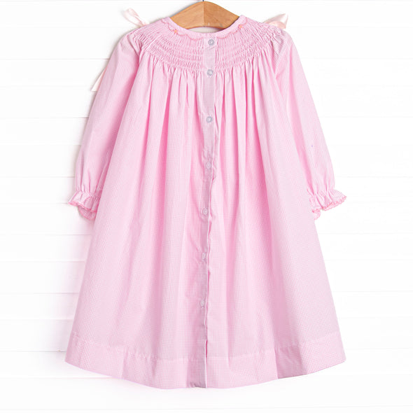 Frosted Up Florals Smocked Bishop Dress, Pink