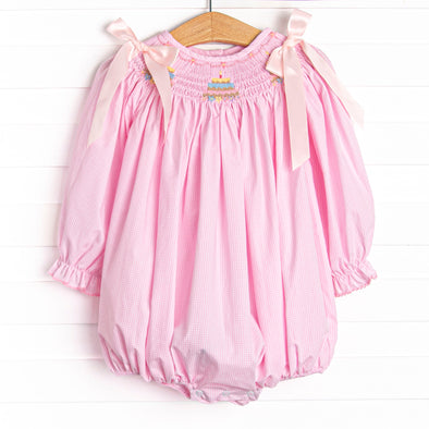 Frosted Up Florals Smocked Bubble, Pink