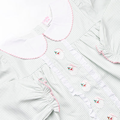 Joyous and Jolly Embroidered Bubble, Green