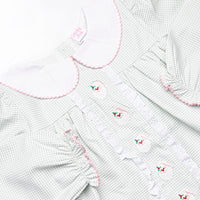 Joyous and Jolly Embroidered Dress, Green