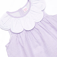 Spring Stripes Ruffle Short Set, Purple