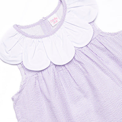 Spring Stripes Ruffle Short Set, Purple