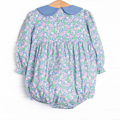 Turkey Thyme Smocked Collared Bubble, Blue