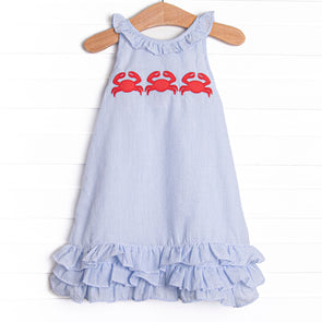 Sandy Shuffle Applique Dress, Blue