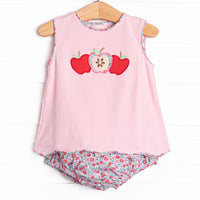 Homework Honeycrisps Applique Diaper Set, Pink