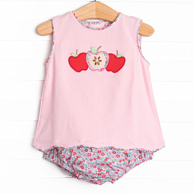 Homework Honeycrisps Applique Diaper Set, Pink
